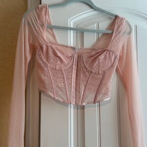 Pink Lace Corset Top